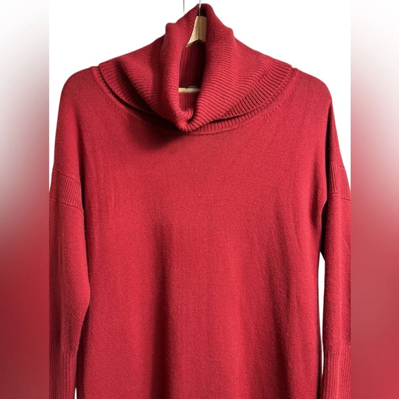 French Connection sweater turtleneck dress, M, burgundy, Office Winter Cozy - Picture 2 of 9